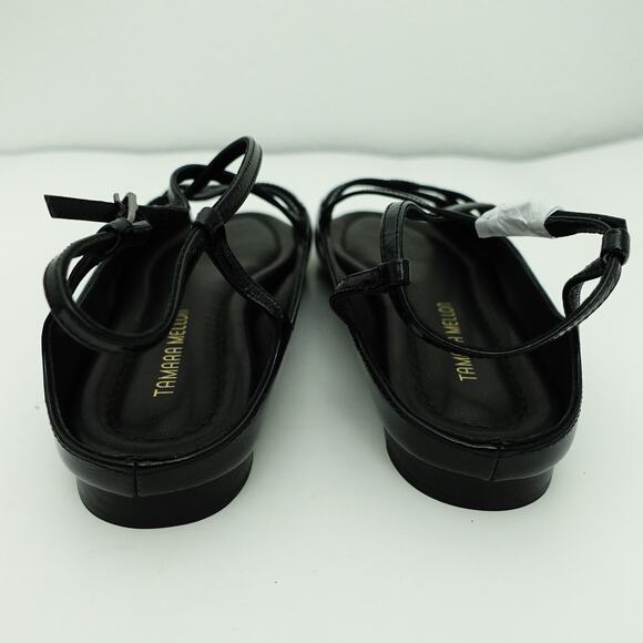 NWT Tamara Mellon Black Patent Leather Slingback Comfort Minimalist Flats 7.5 - Picture 7 of 8